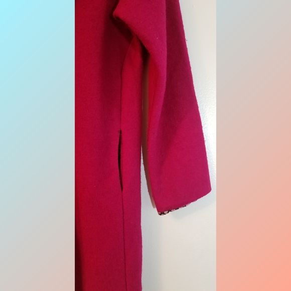 Unbranded X-Small Magenta Wool Coat - Picture 4 of 10